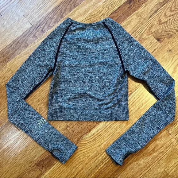 PINK Seamless Gray Cropped Active Top XS - Picture 6 of 6